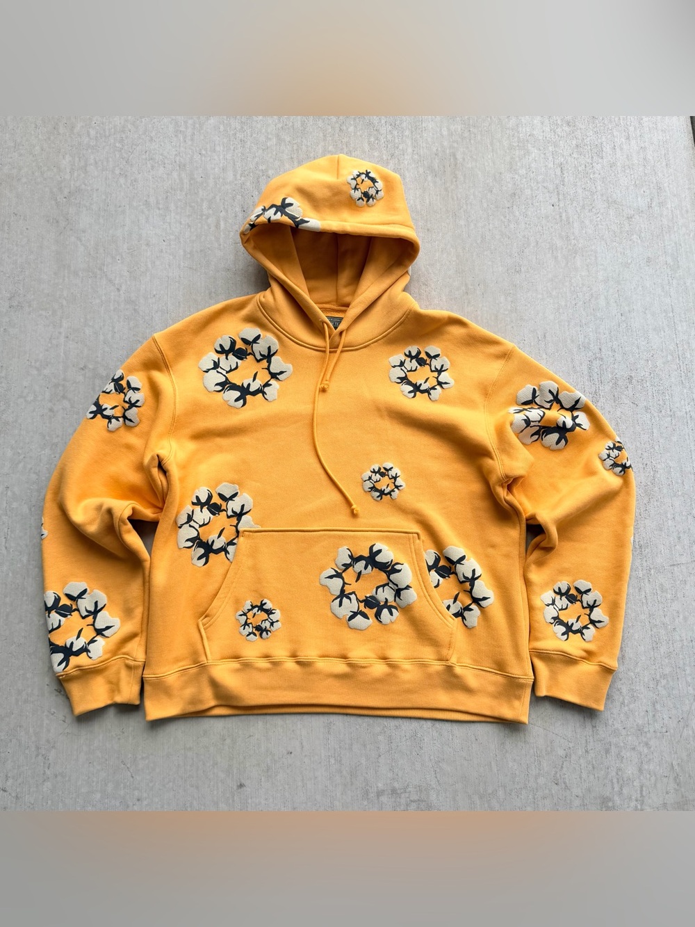 Denim Tears X Cactus Plant Flea Market Hoodie XL Yellow Flower AOP